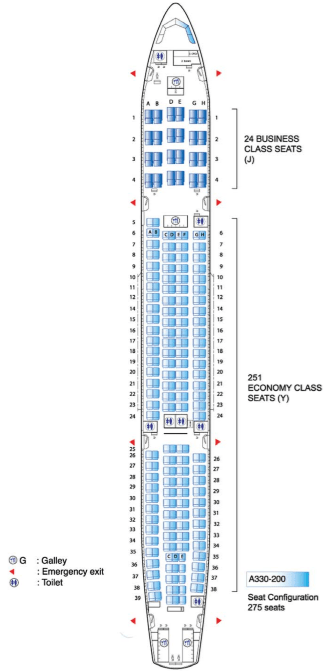 Air Mauritius Airbus A330-200 Seating Plan | Flight Check-in